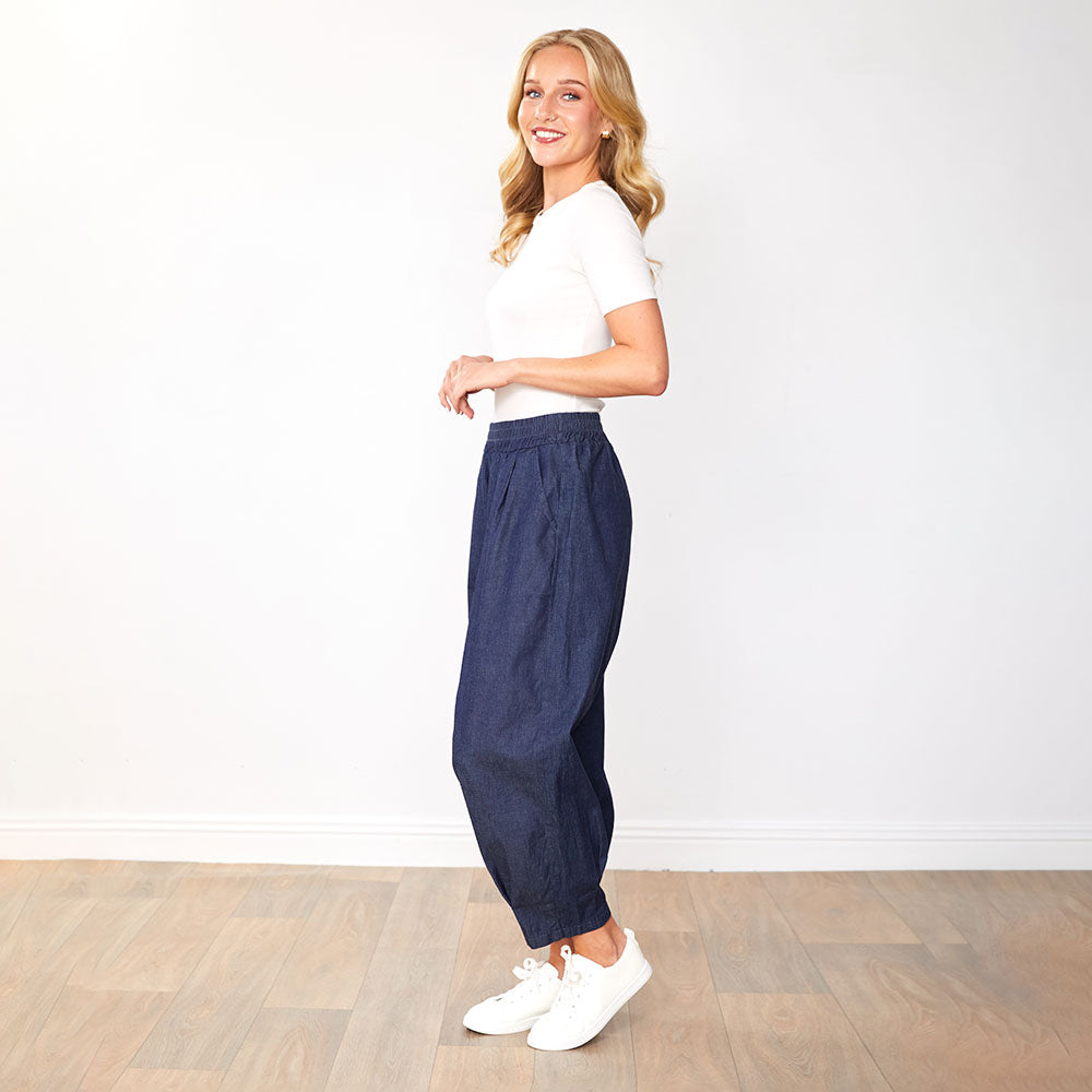 Ivy Ballon Leg Trousers (Denim Blue)