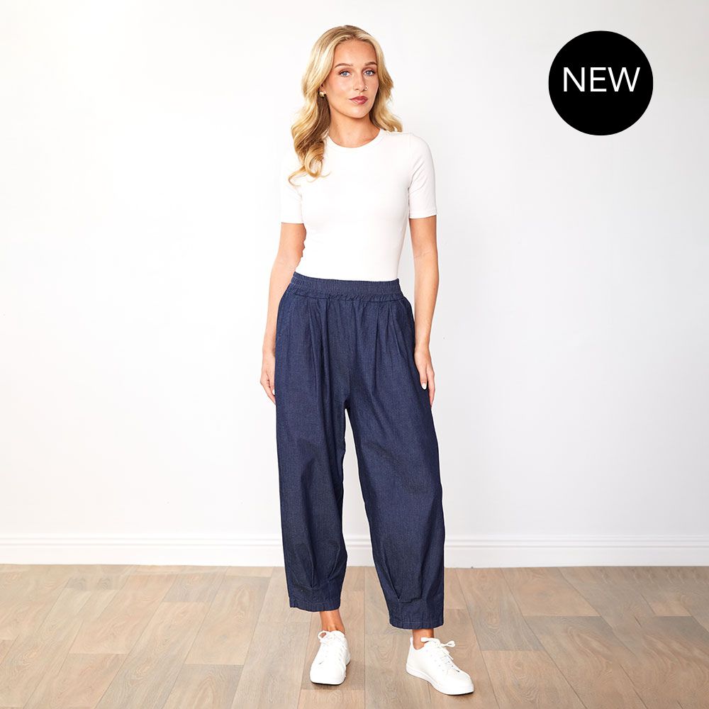 Ivy Ballon Leg Trousers (Denim Blue)