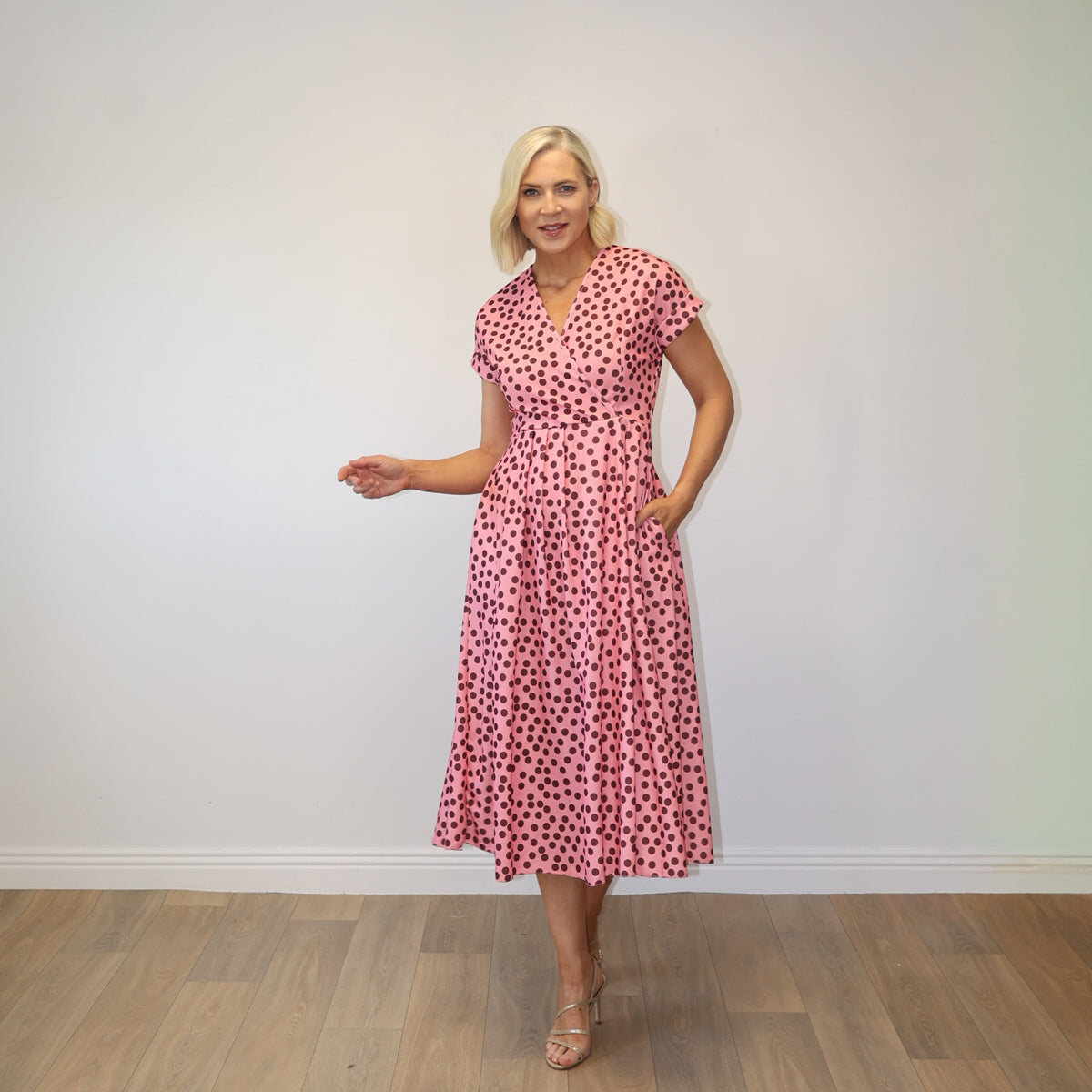 Kennedy Dress (Pink Polka Dot)