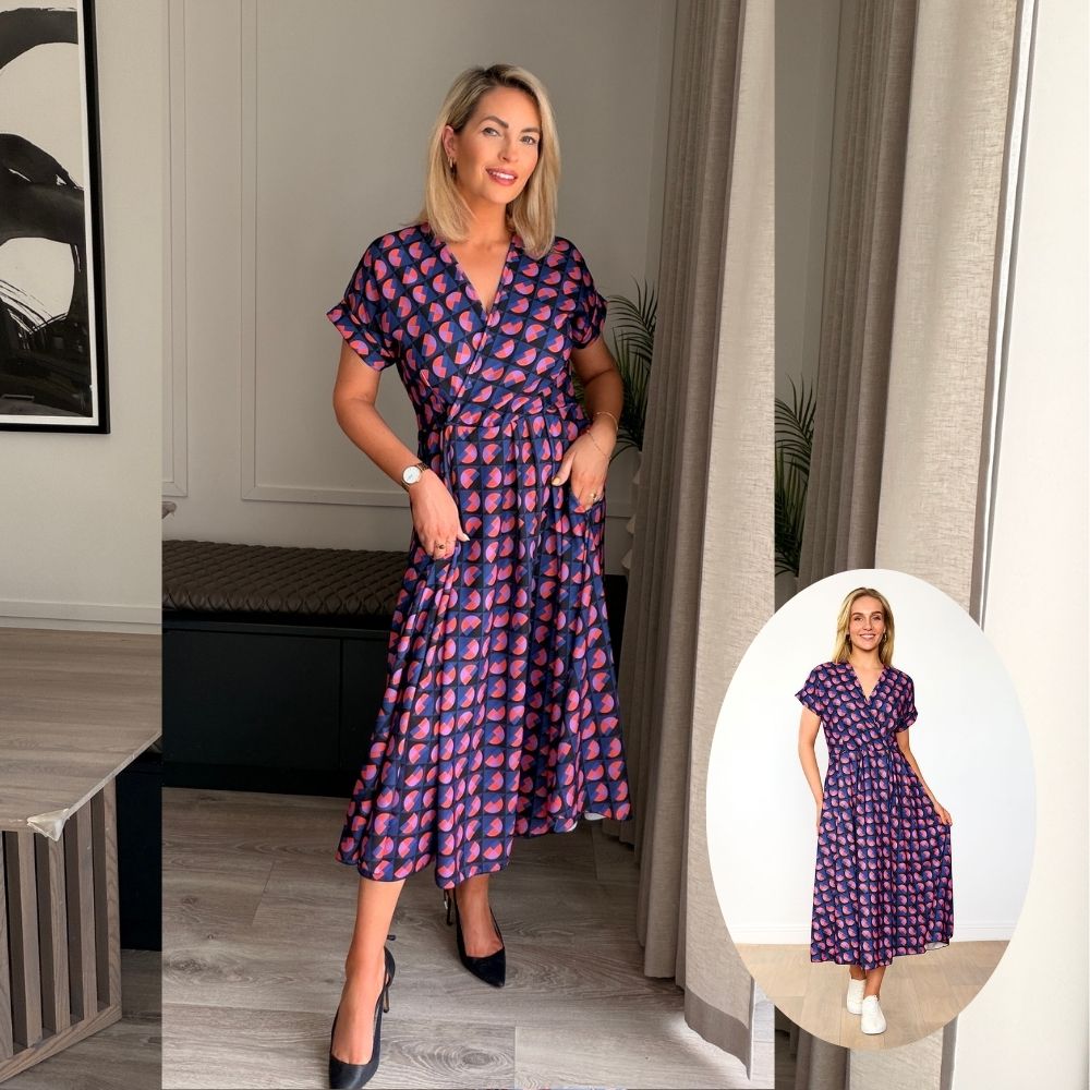 Kennedy Dress (Navy Circle)