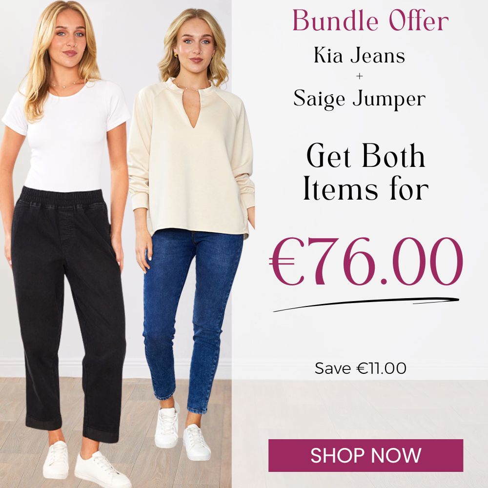 Kia Jeans (Black) & Saige Jumper (Cream) - 2 for €76.00