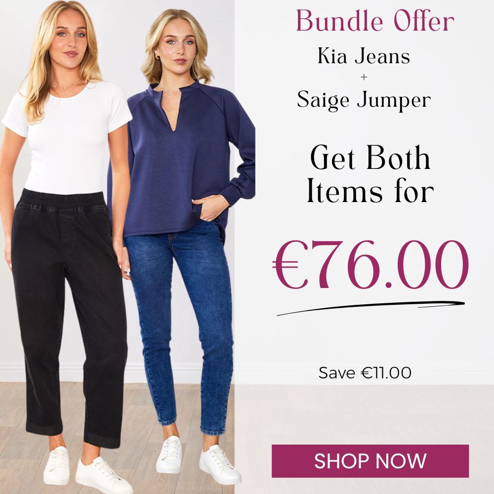 Kia Jeans (Black) & Saige Jumper (Navy) - 2 for €76.00