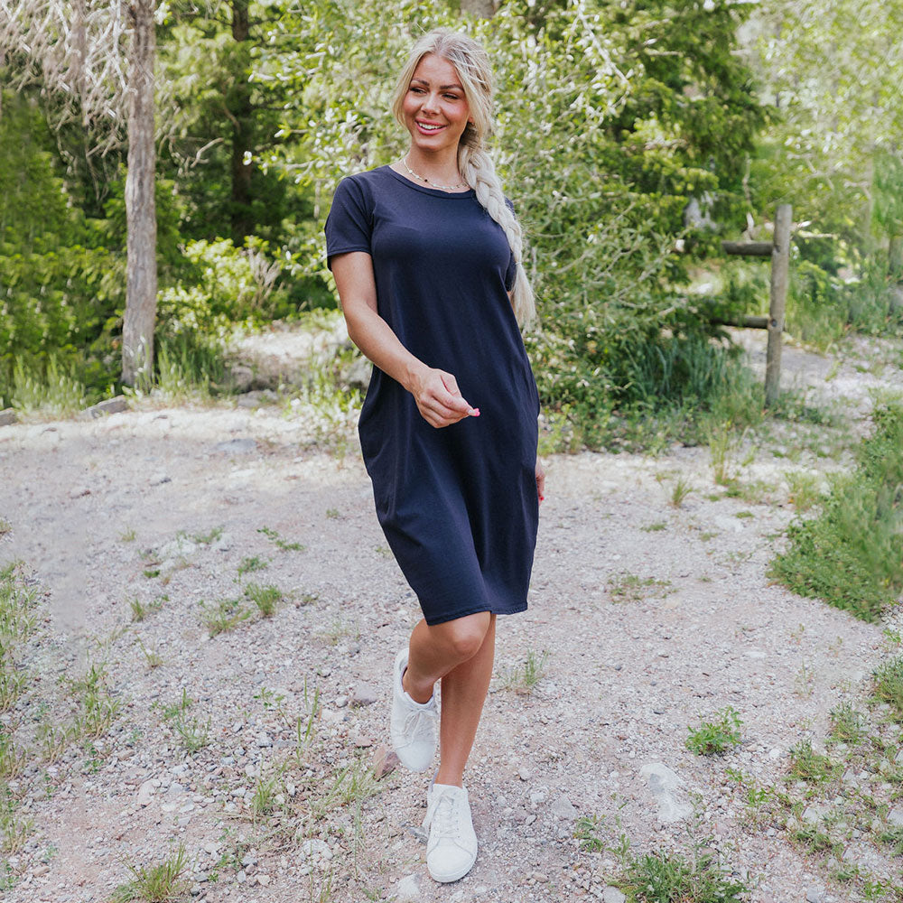 navy blue t shirt dresses Girls' Navy T-shirt Dress Size: 12-24m By Mila & Rose