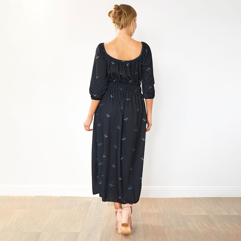 Lara Dress (Black Floral)