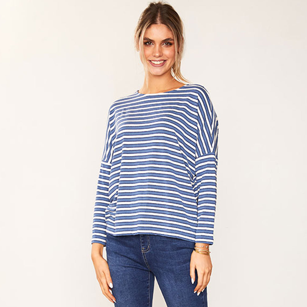 Mindy Top (Navy Stripe)