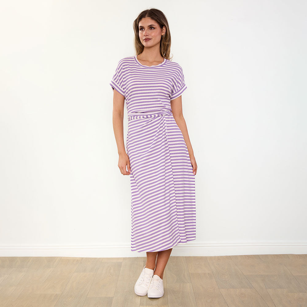 Lenny Dress (Purple Stripe)