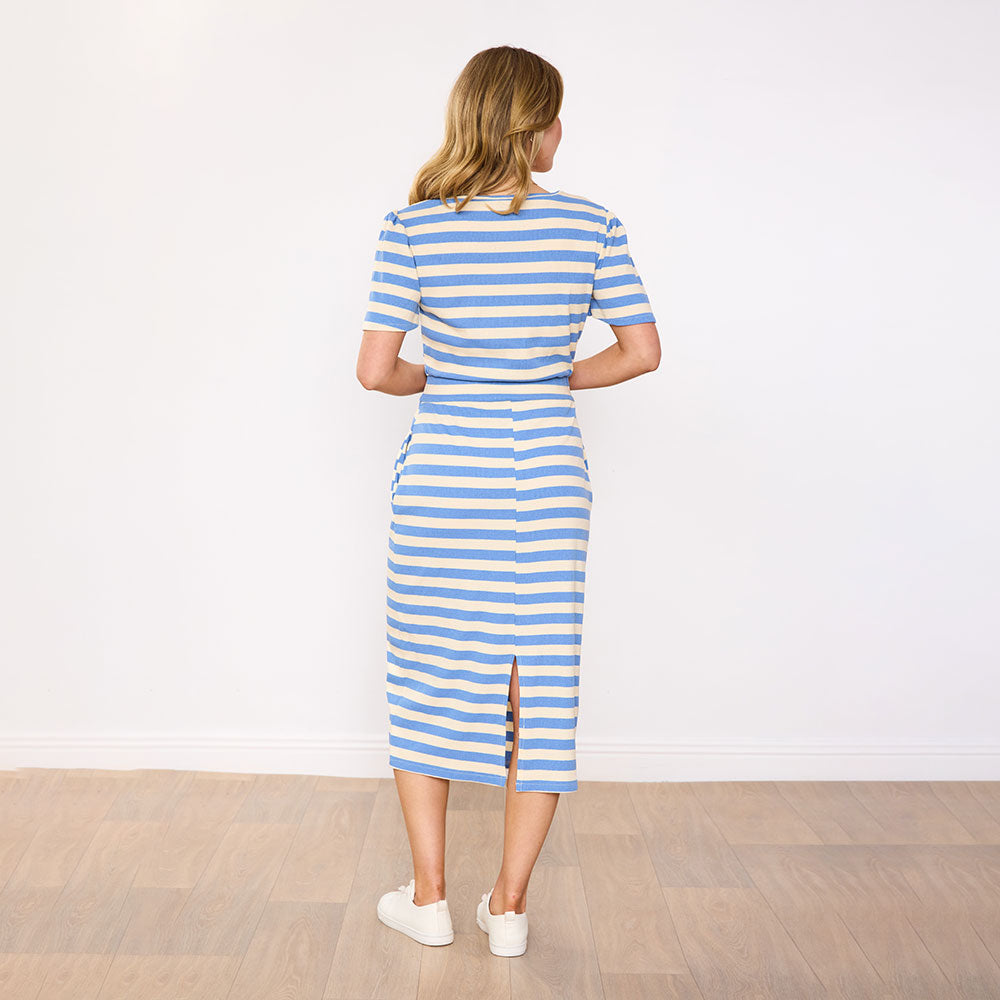 Lois Dress (Blue Stripe)