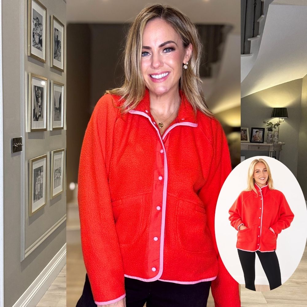 Molly Fleece Jacket (Coral Red/Pink Trim)