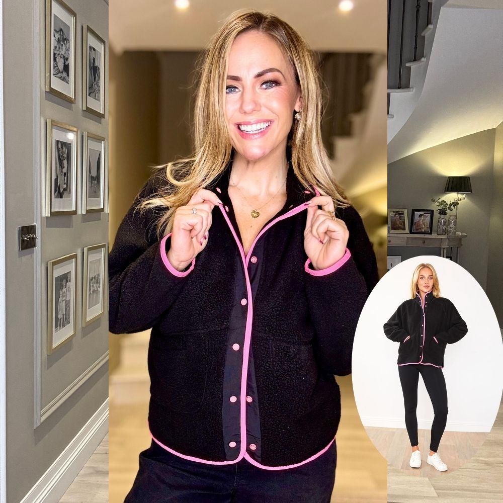 Molly Fleece Jacket (Black/Neon Pink Trim)
