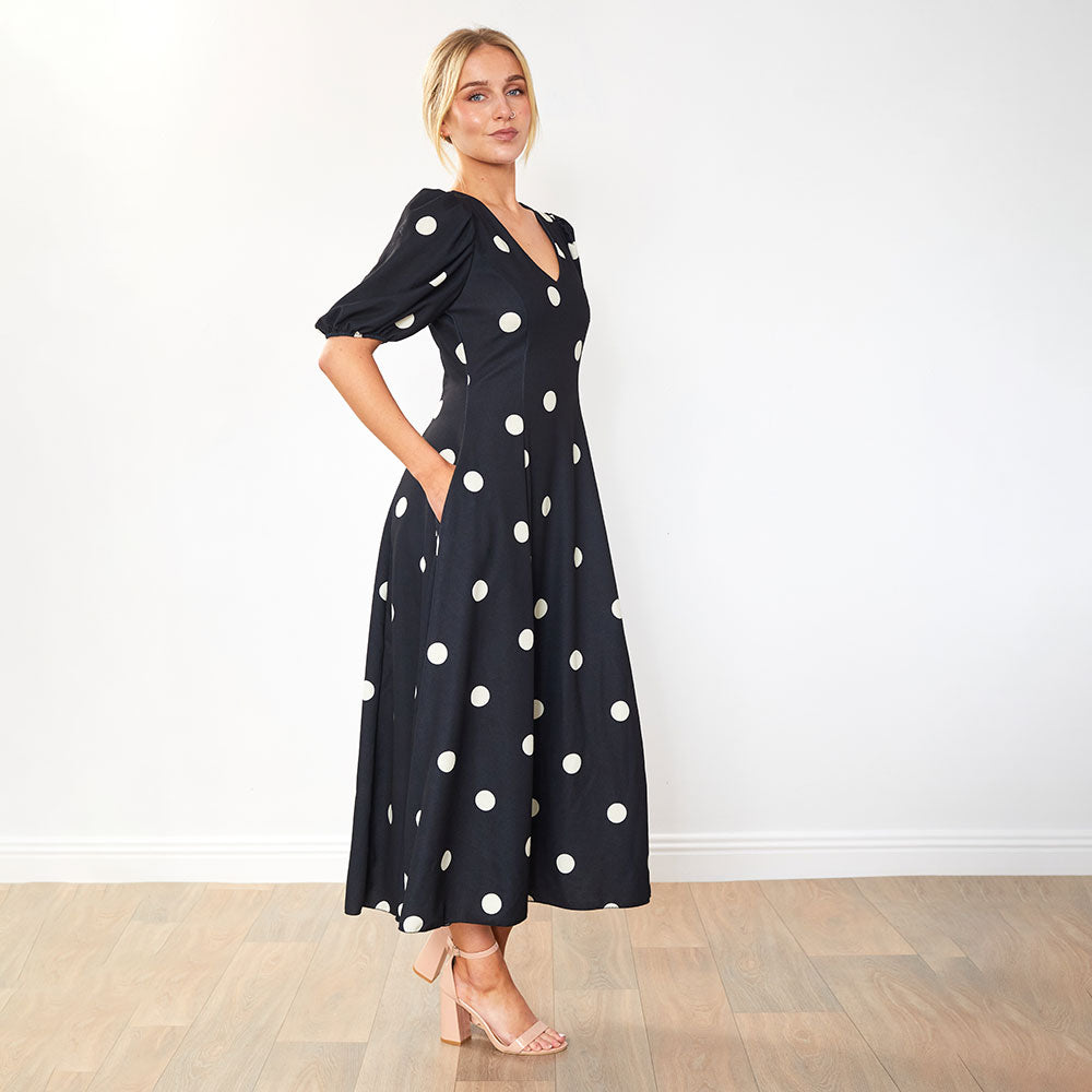 Lucy Dress (Black Polka Dot)