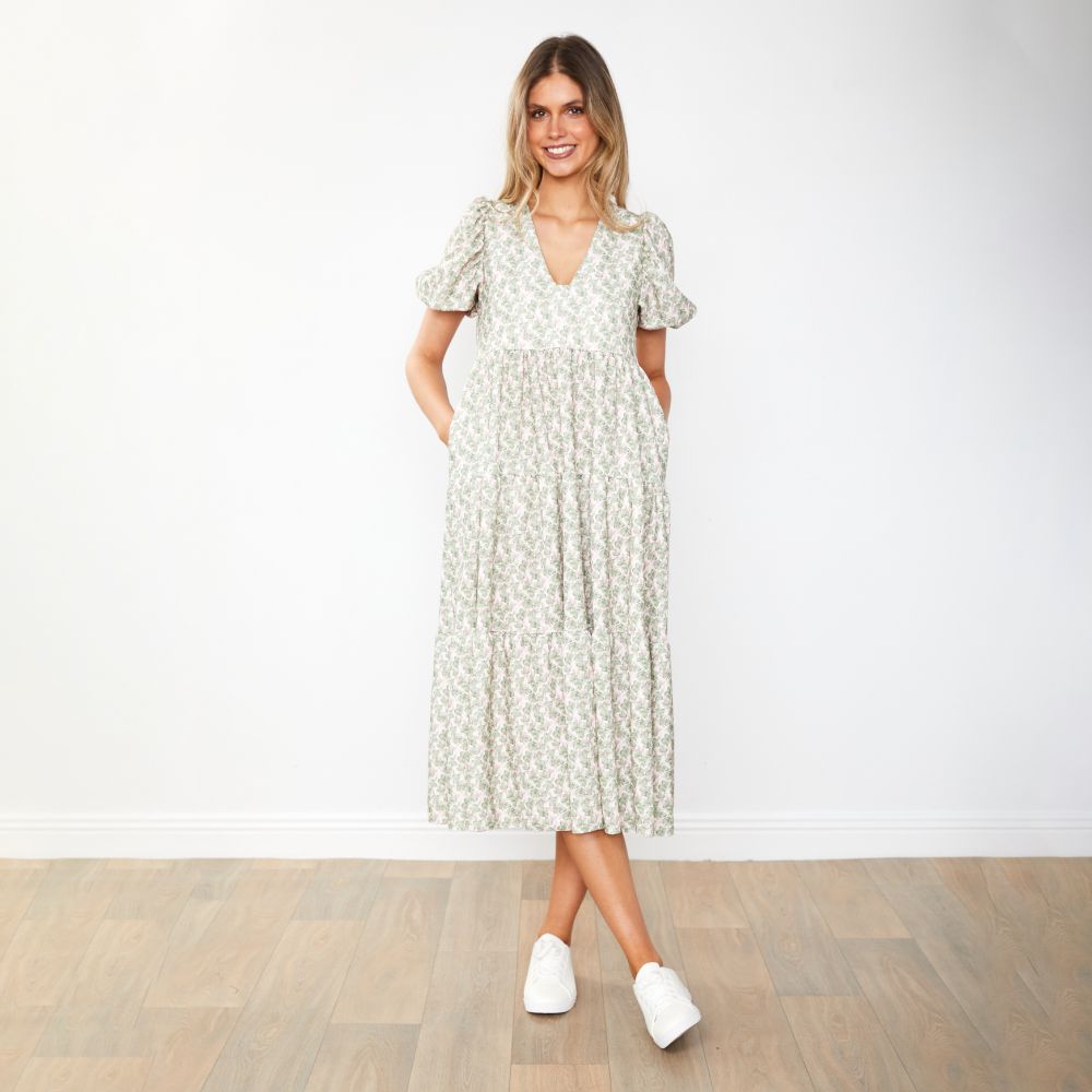 Mabel Dress (Orchid Green)