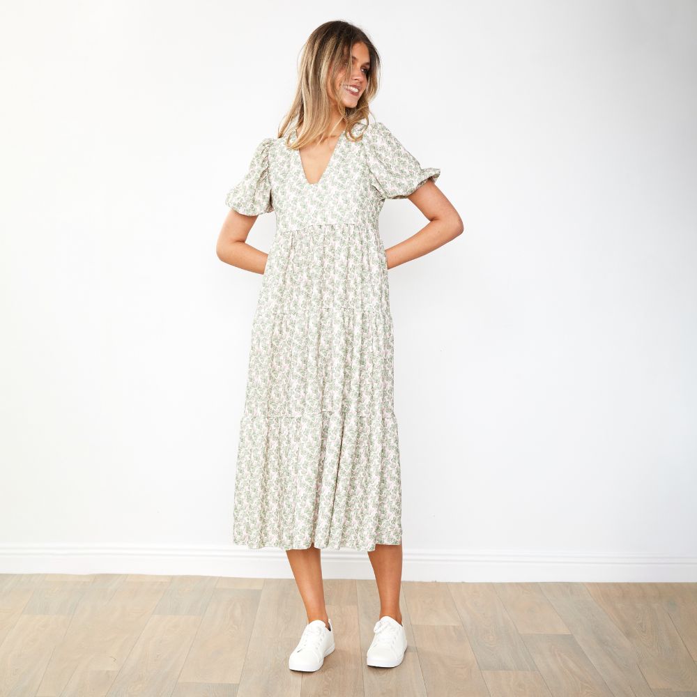 Mabel Dress (Orchid Green)