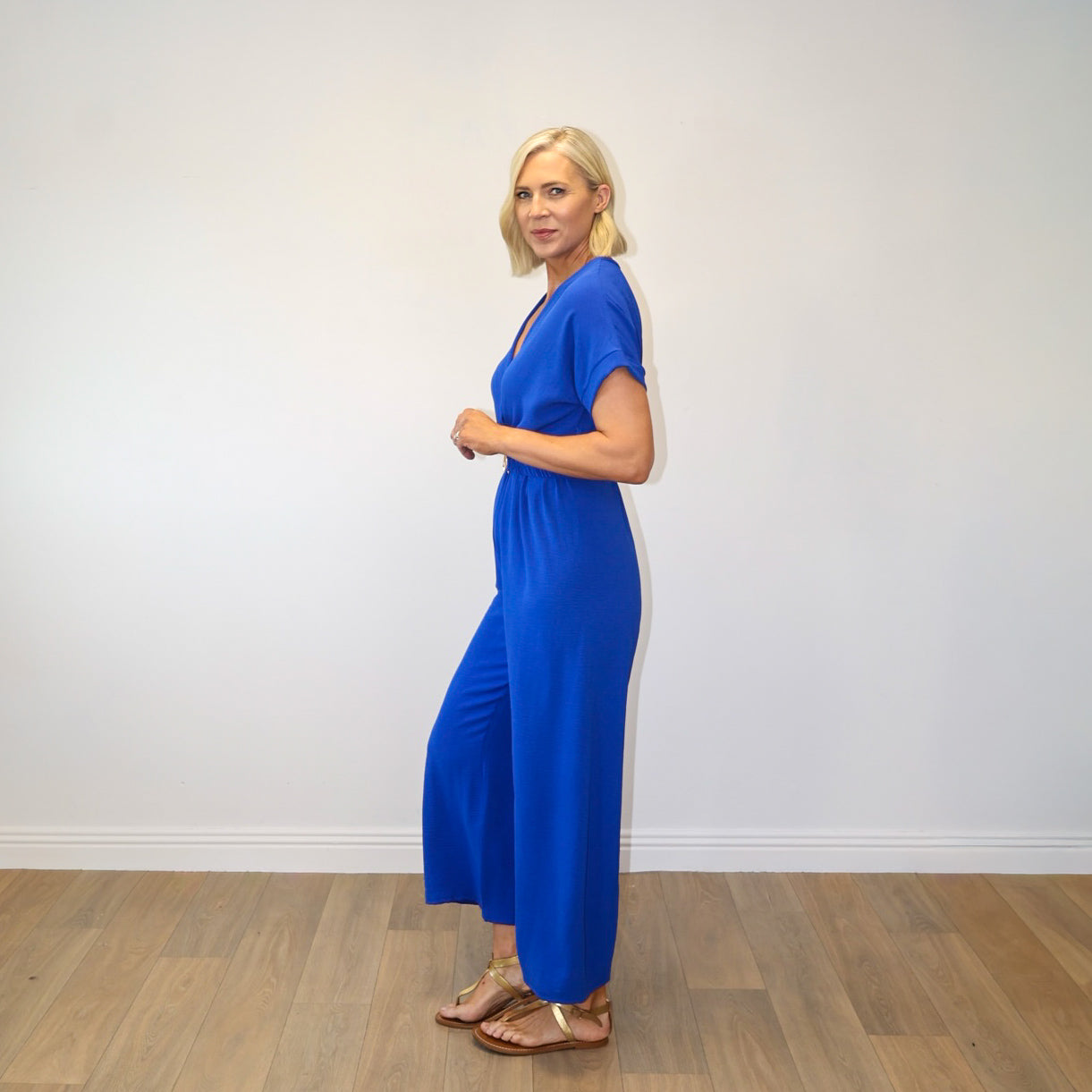 Marbella Belted Jumpsuit (Cobalt)