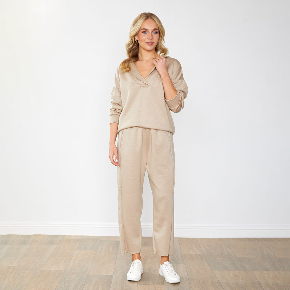 Mariah Hoody in taupe – women's hoody – view 4