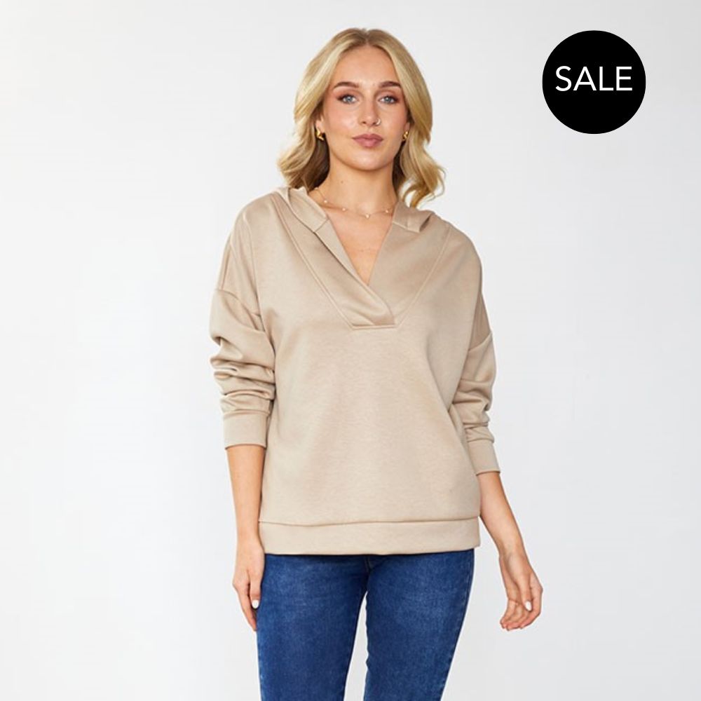 Mariah Hoody in taupe – women's hoody