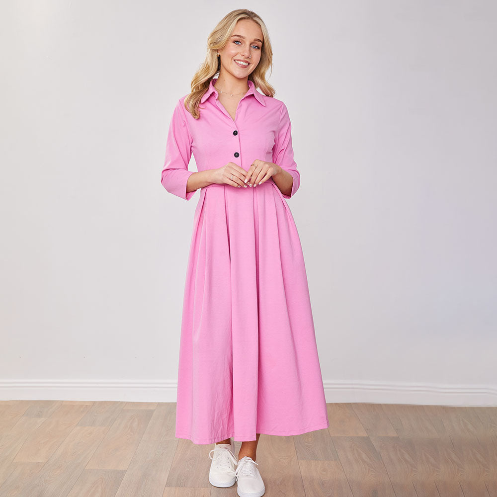 Marie Dress (Barbie Pink)