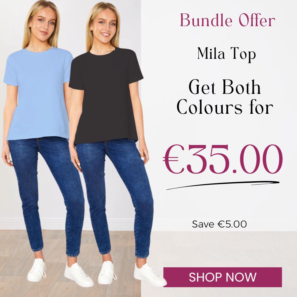 Mila Top Blue & Black - (2 for €35)
