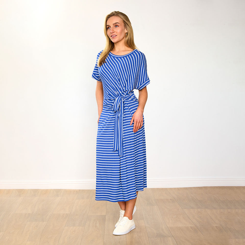 Muriel Dress (Cobalt Stripe)