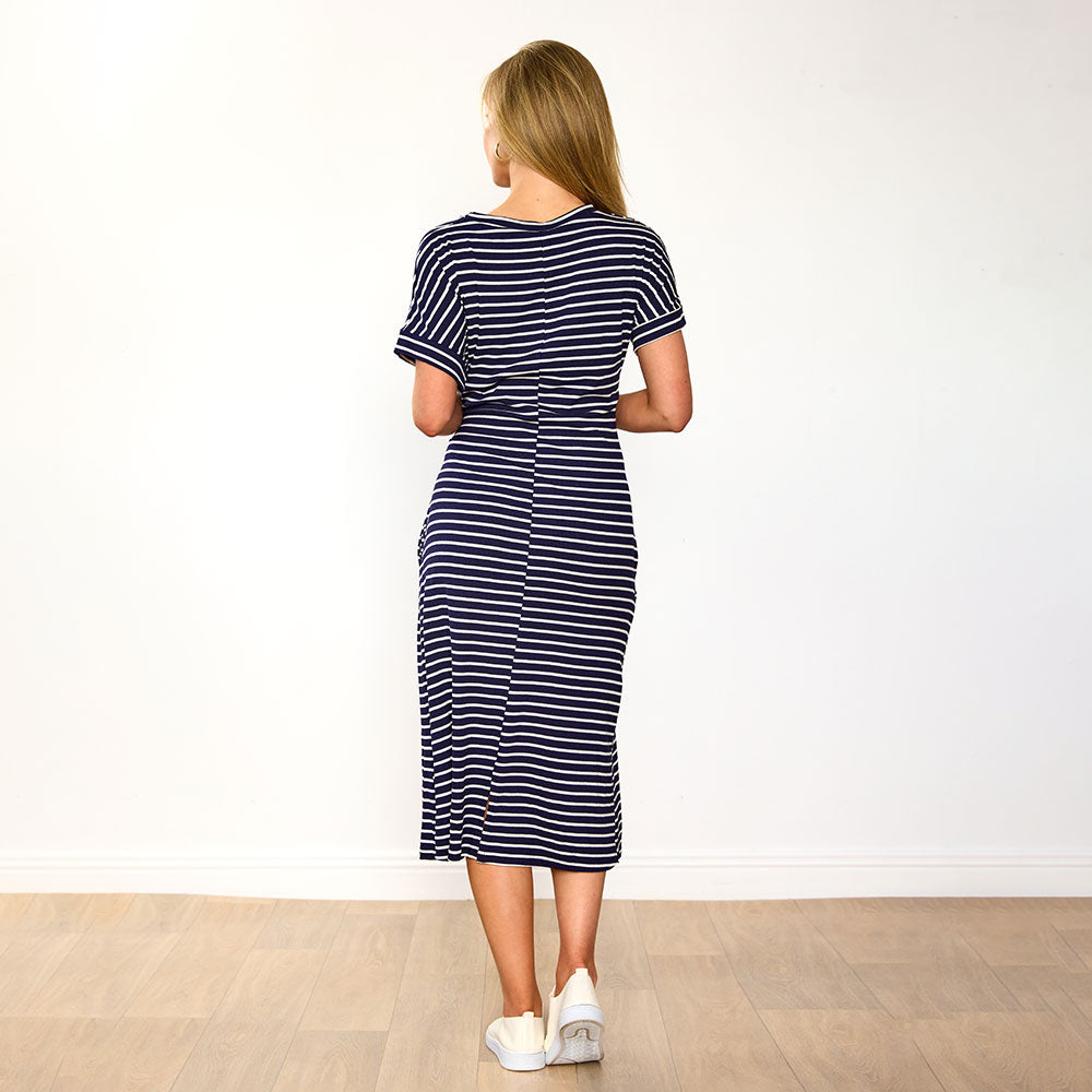 Muriel Dress (Navy Stripe)