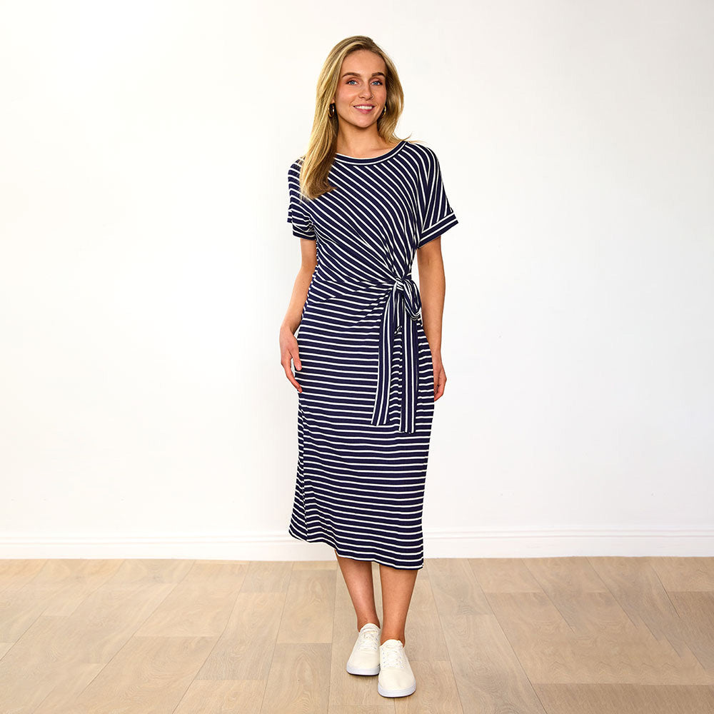 Muriel Dress (Navy Stripe)