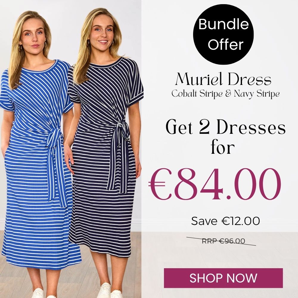 Muriel Dress (Cobalt Stripe) & (Navy Stripe) for 84.00