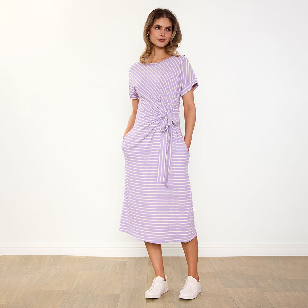Muriel Dress (Lilac Stripe)