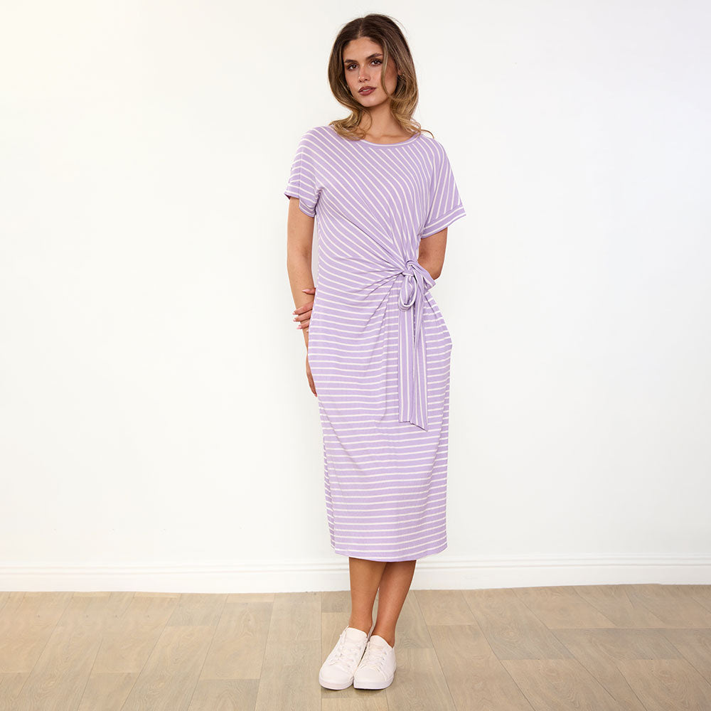 Muriel Dress (Lilac Stripe)