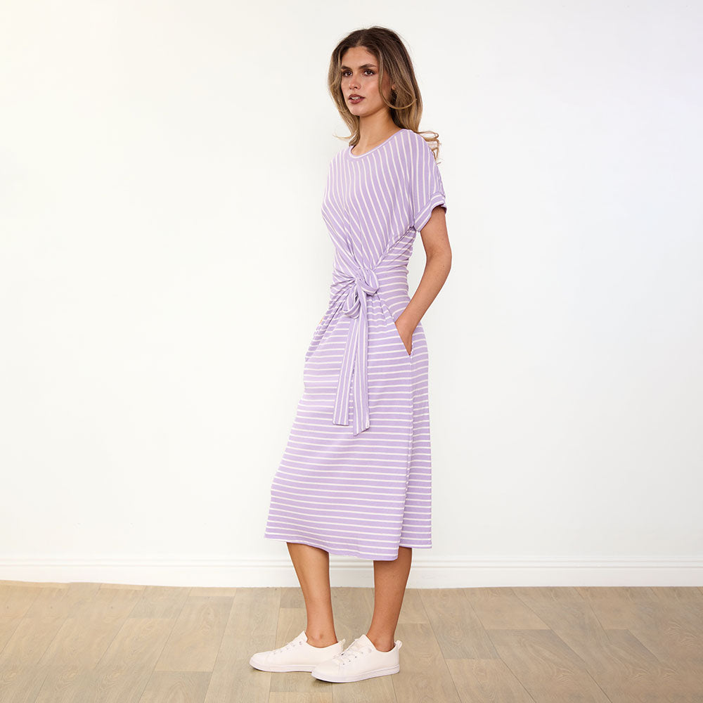 Muriel Dress (Lilac Stripe)