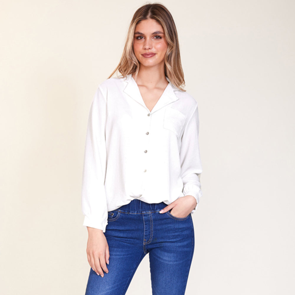 Nikki Shirt (White) - The Casual Company