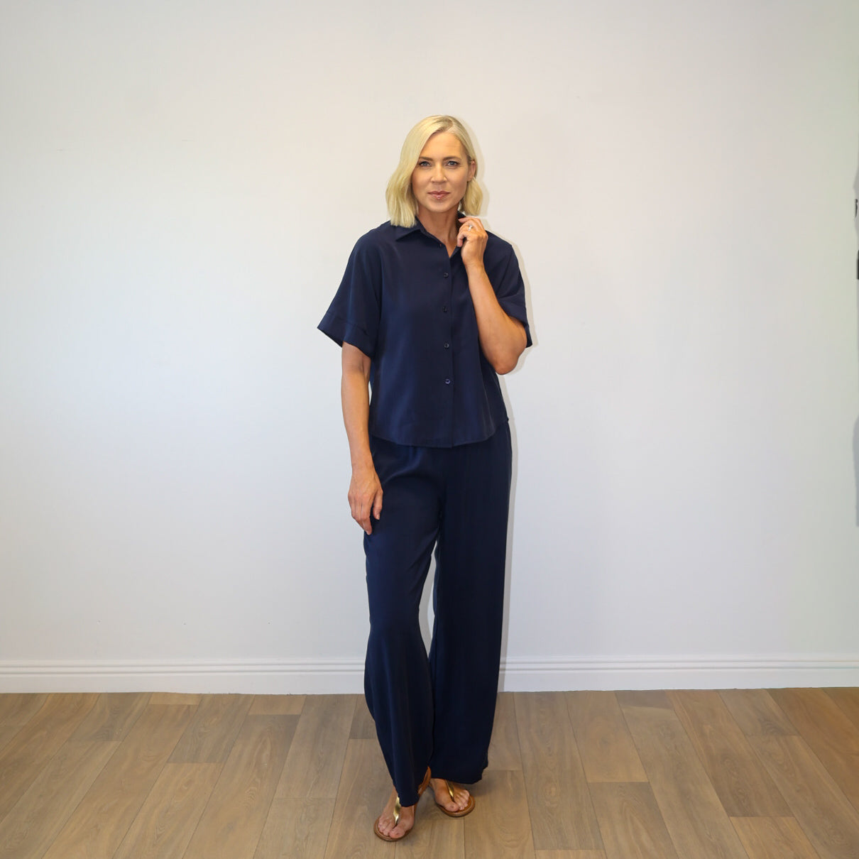 Nadia Shirt Co-ord (Navy)