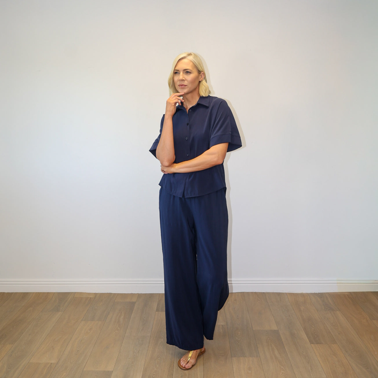 Nadia Shirt Co-ord (Navy)