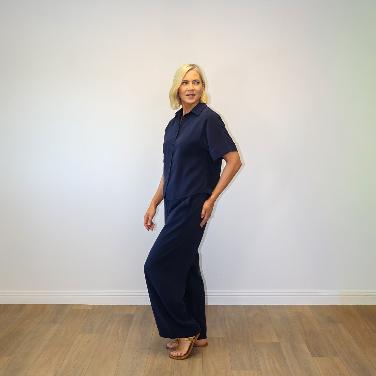 Nadia Shirt Co-ord (Navy)