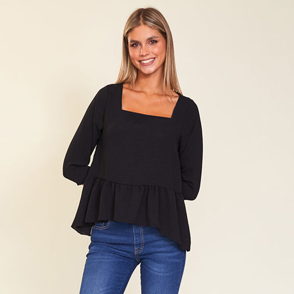 Naomi Top (Black) - The Casual Company