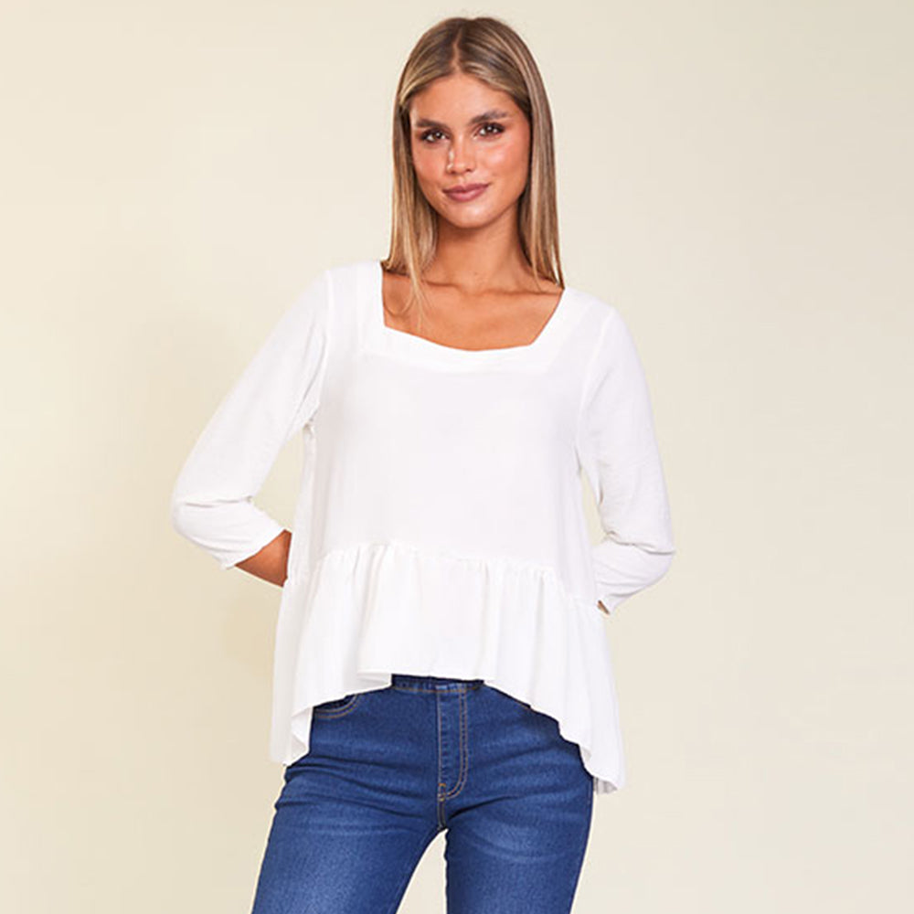 Naomi Top (White) - The Casual Company