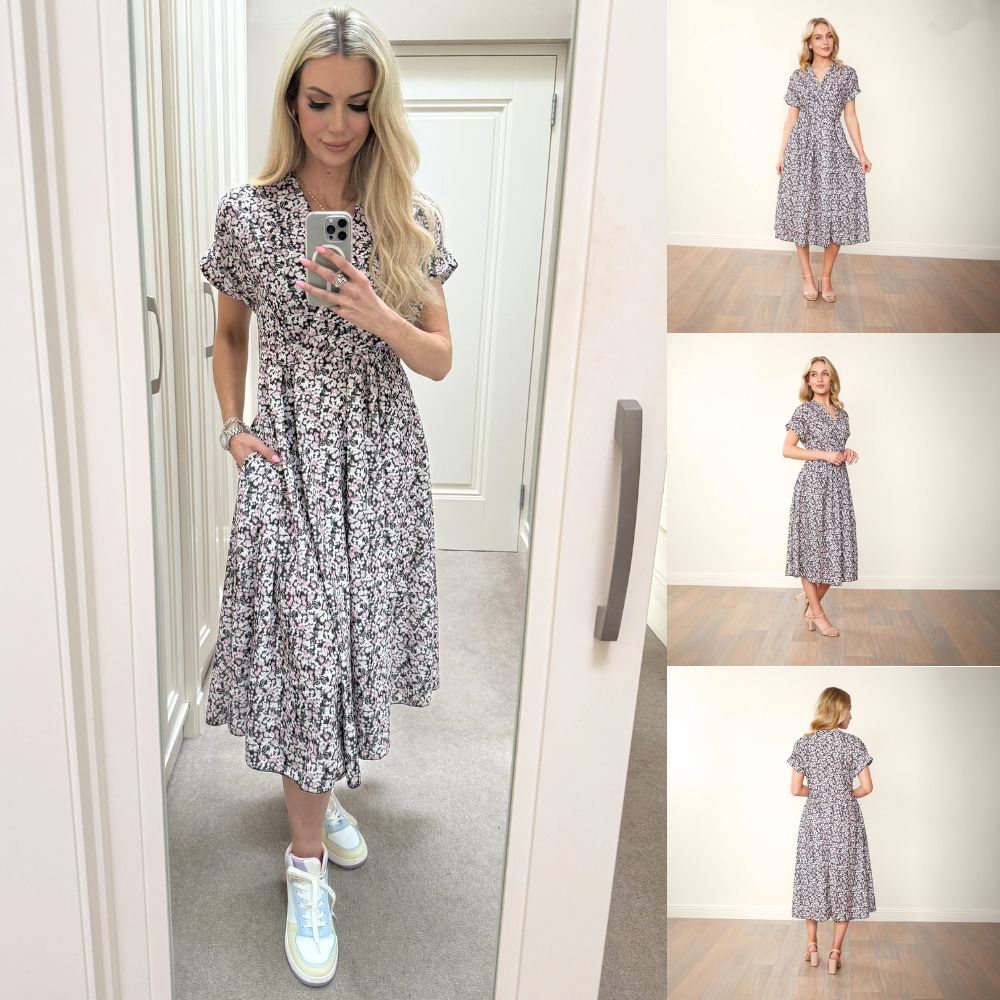 Kennedy Dress (Black Floral)