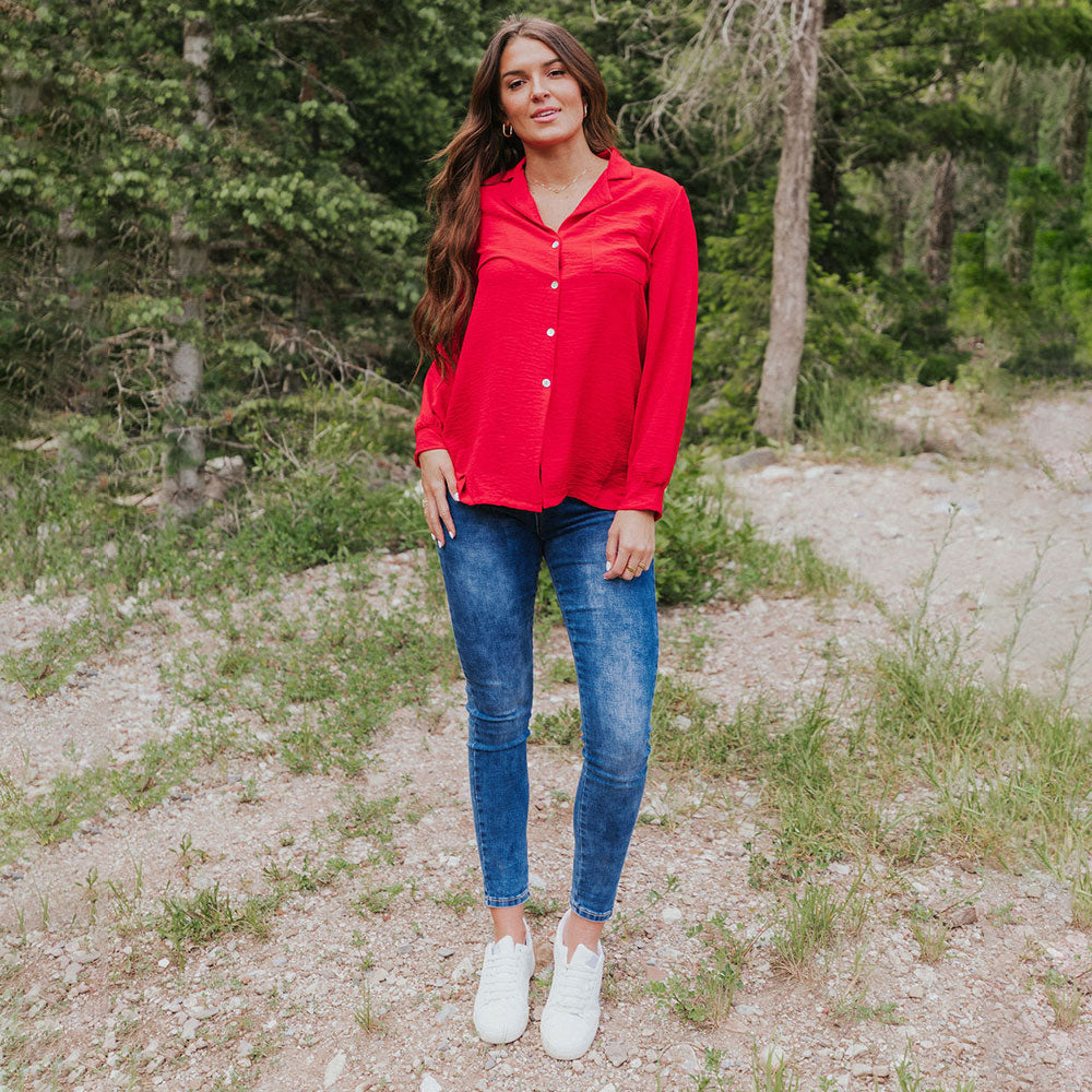 Nikki Shirt (Red) - The Casual Company