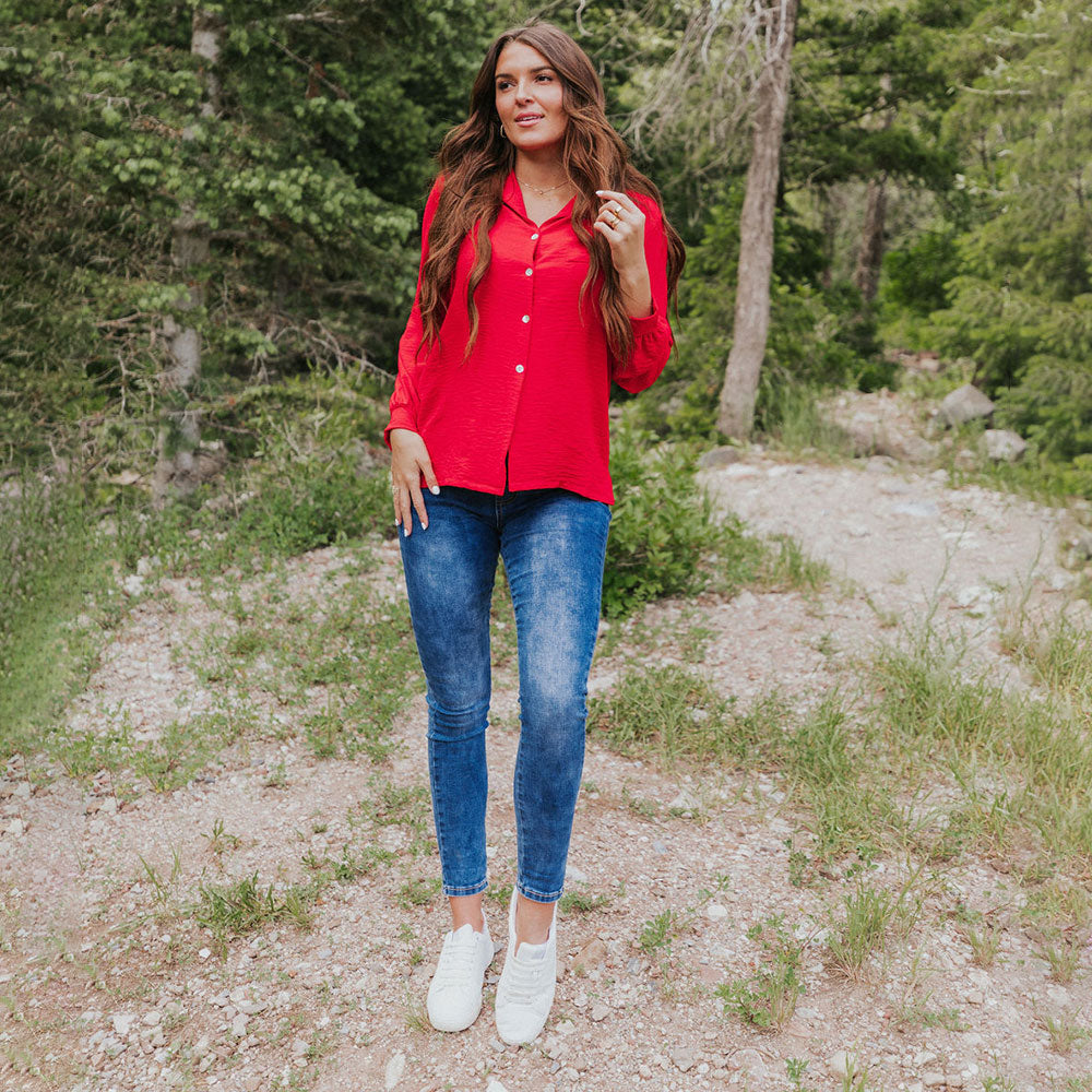 Nikki Shirt (Red) - The Casual Company