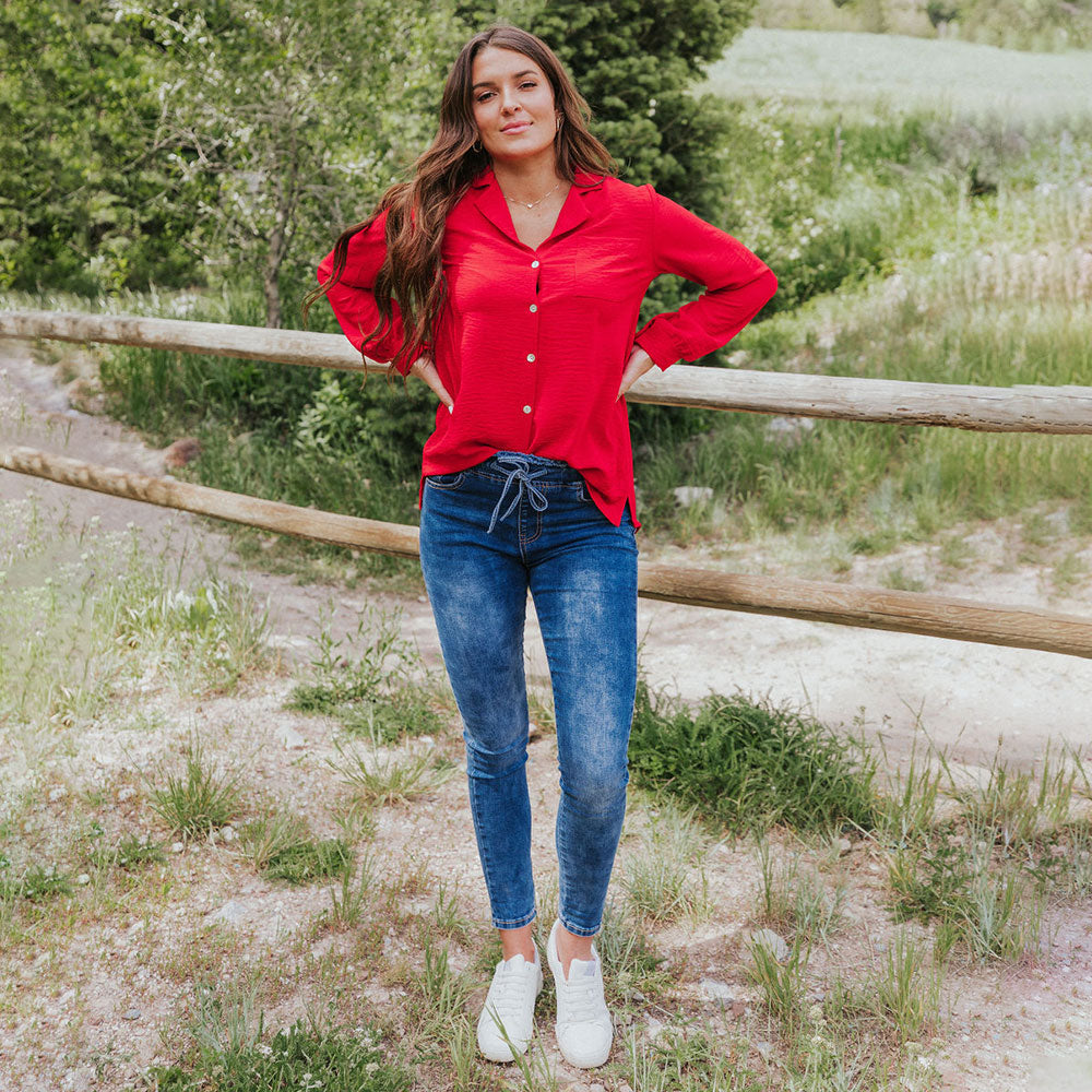 Nikki Shirt (Red) - The Casual Company