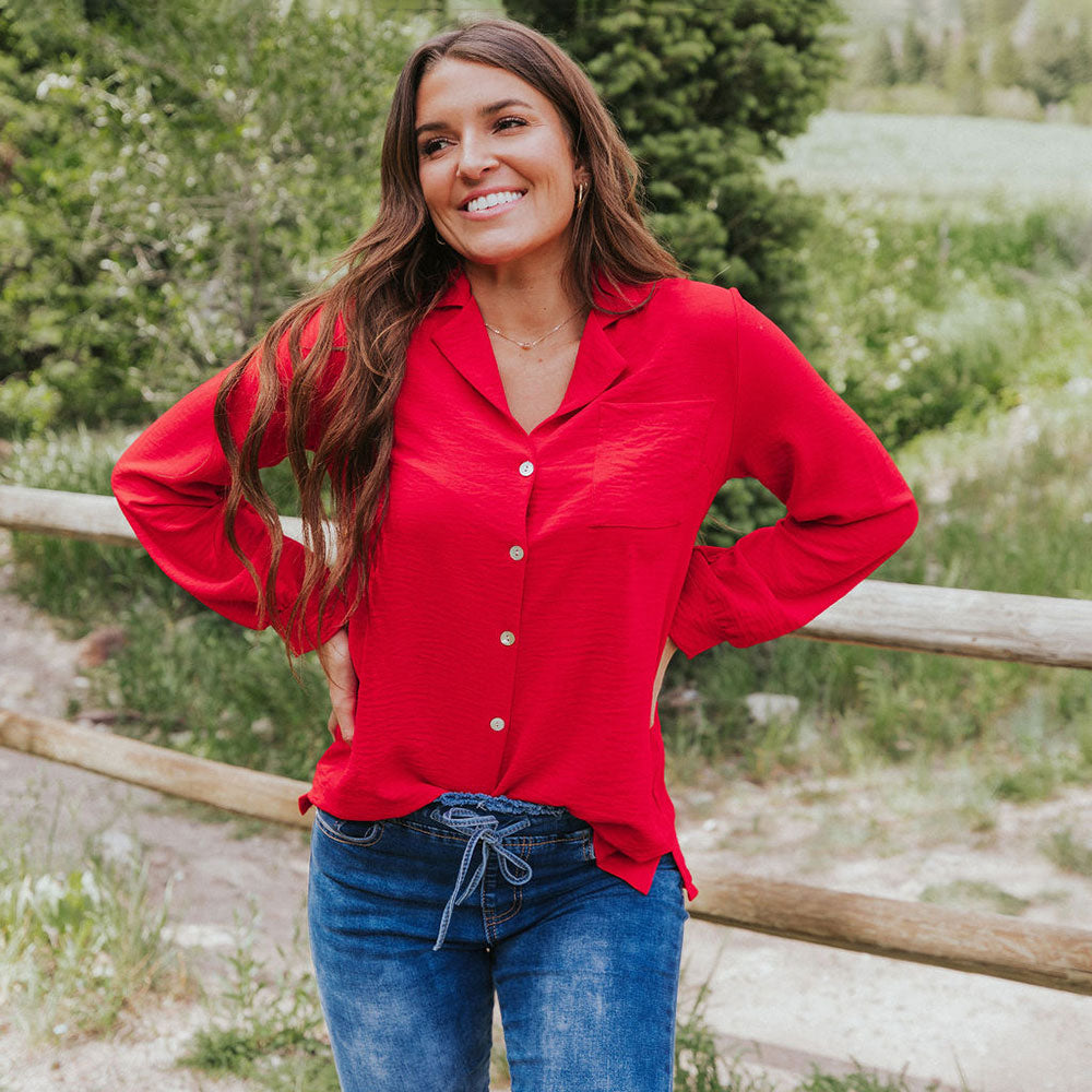 Nikki Shirt (Red) - The Casual Company