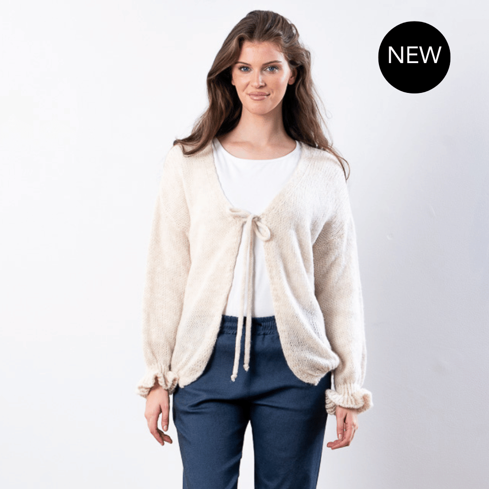 Nina Tie Front Cardigan (Cream)