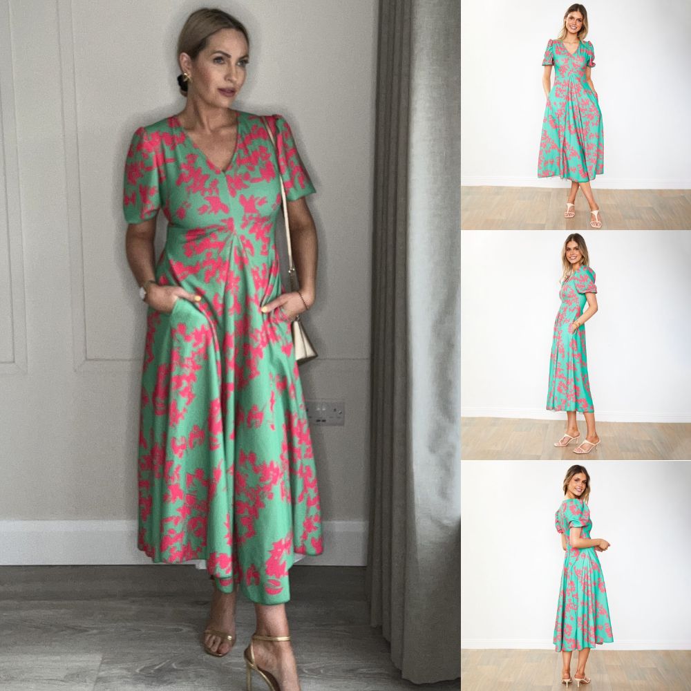 Flora Dress (Green Orchid)