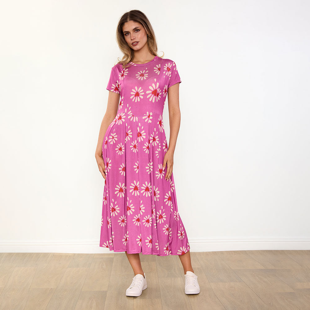 Polly Dress (Berry Daisy)