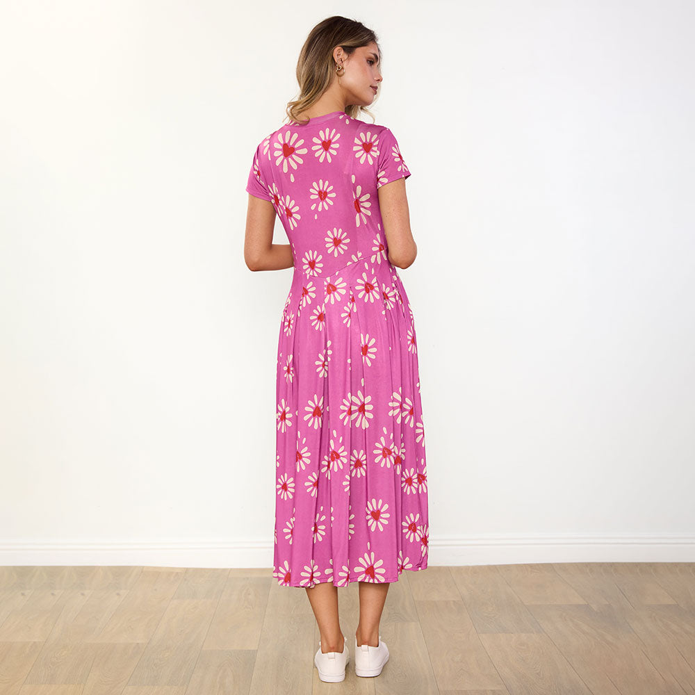 Polly Dress (Berry Daisy)