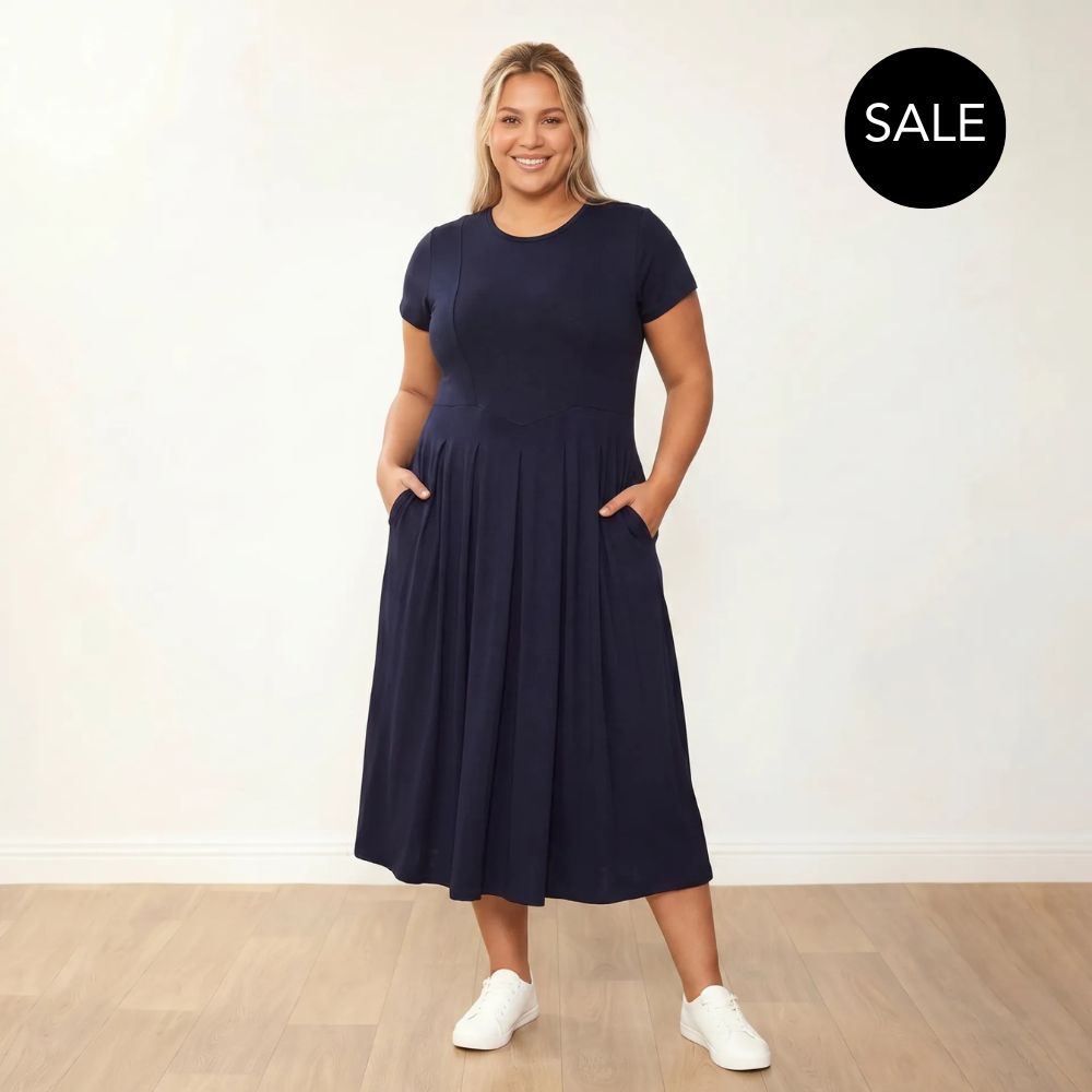 Polly Dress in navy – women's dress