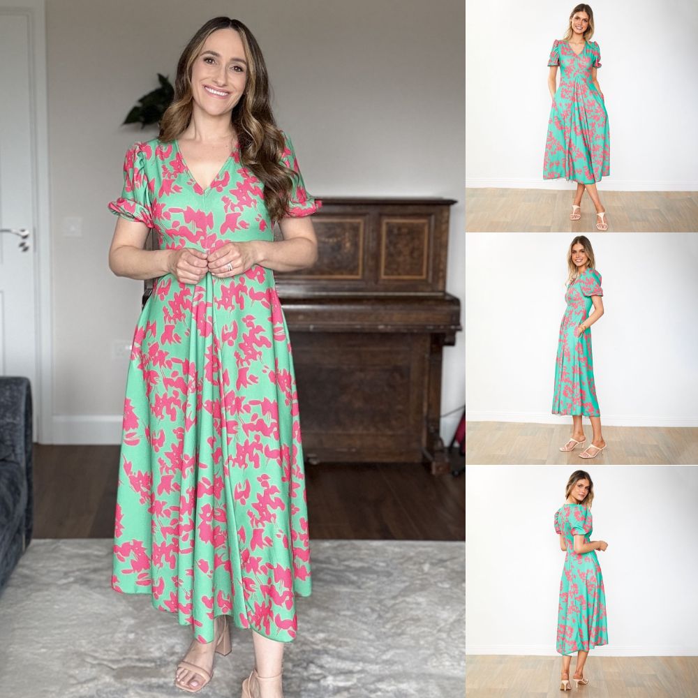 Flora Dress (Green Orchid)