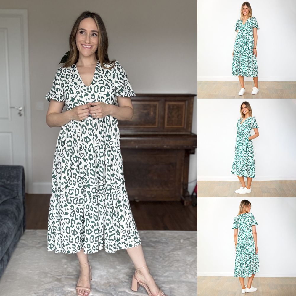 Mabel Dress (Leopard Green)