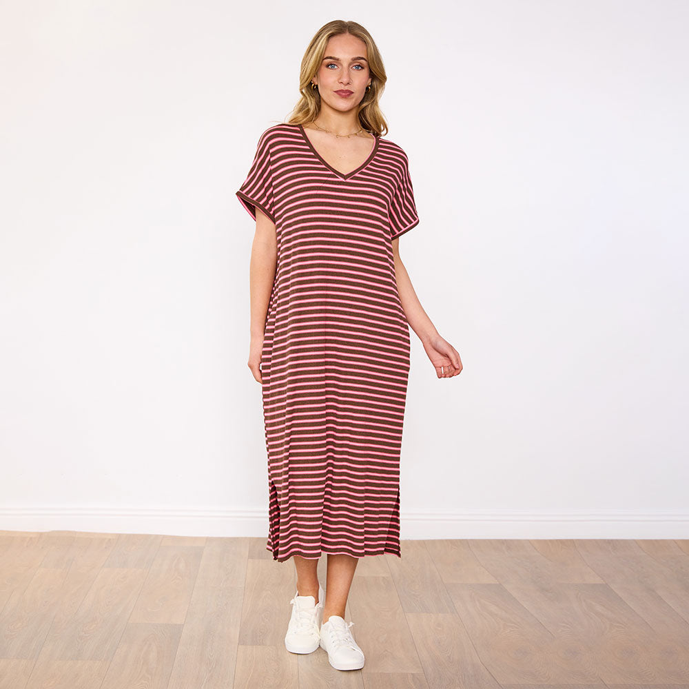 Rory Dress (Brown Stripe)