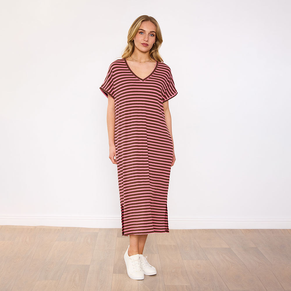 Rory Dress (Brown Stripe)