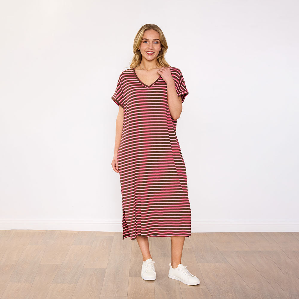 Rory Dress (Brown Stripe)