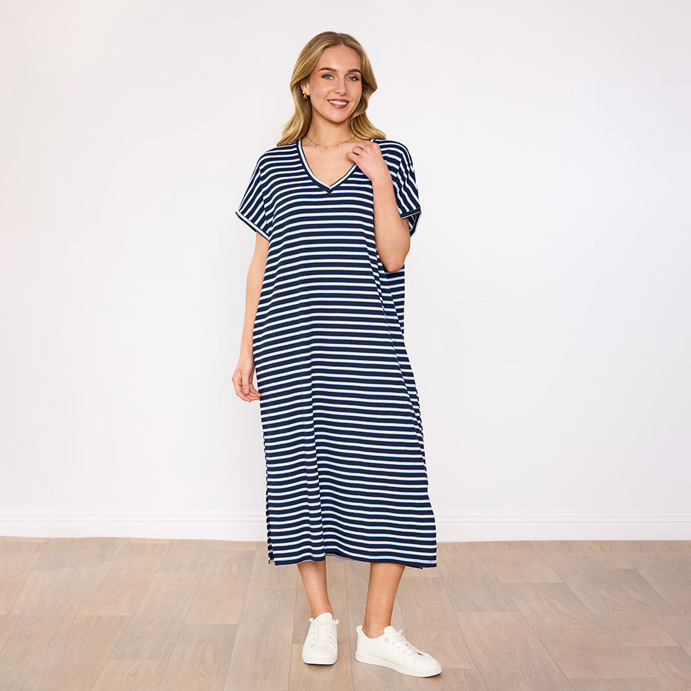 Rory Dress (Navy Stripe)